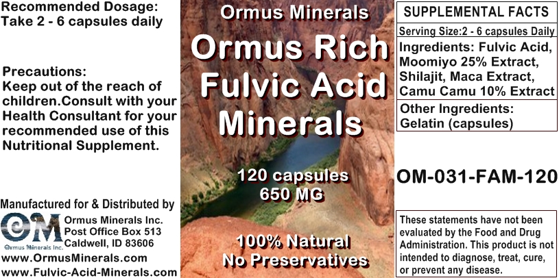 Ormus Minerals - Ormus Rich Fulvic Acid Minerals