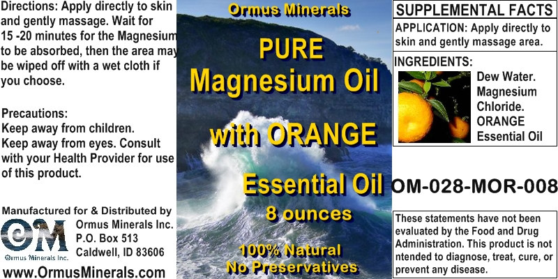 Ormus Minerals - Magnesium Oil with ORANGE Essential Oil