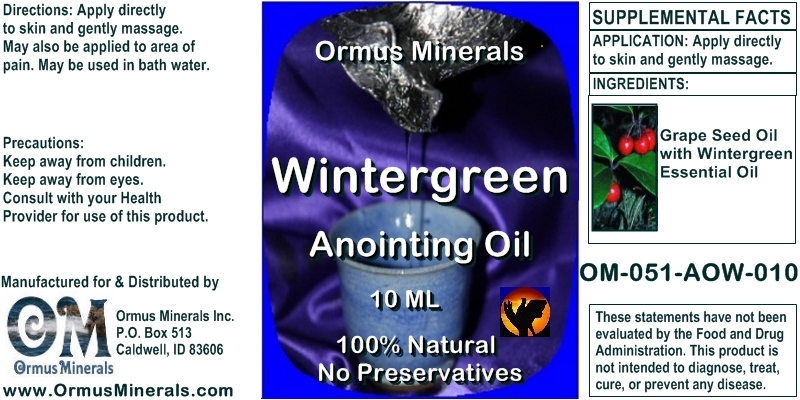 Ormus Minerals - Wintergreen Anointing Oil